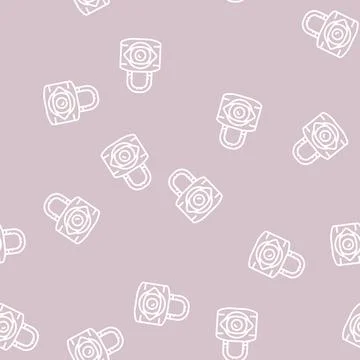 Private padlock line seamless pattern Stock Illustration