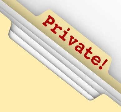 Private personal information sensitive documents records folder Stock Illustration