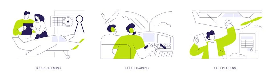Private pilot courses abstract concept vector illustrations. 스톡 일러스트