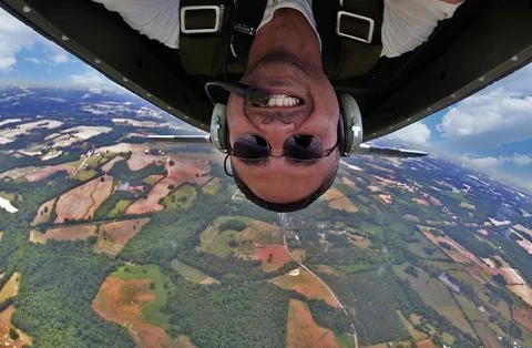 A Private Pilot Performs Acrobatic Manuevers In A Vintage P-51 Aircraft Stock Photos