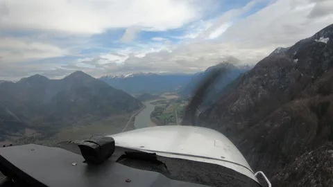 Private Pilot's Perspective - Flying and Landing a Small Airplane in Stock Footage 297049445