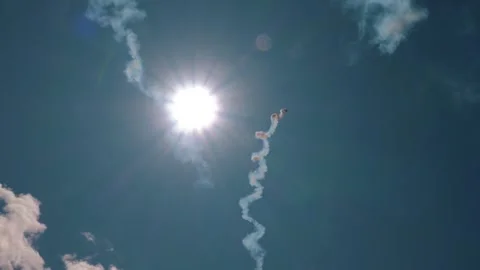 Private plane crash. Airplane engine failure.  Airplane accidents. Stock Footage 243504324