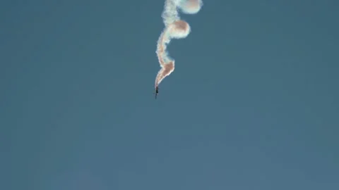 Private plane crash. Airplane engine failure.  Airplane accidents. Stock Footage 243504344