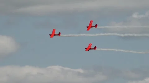 Private plane crash. A small plane during an aerobatic simulation. Stock Footage 243641967