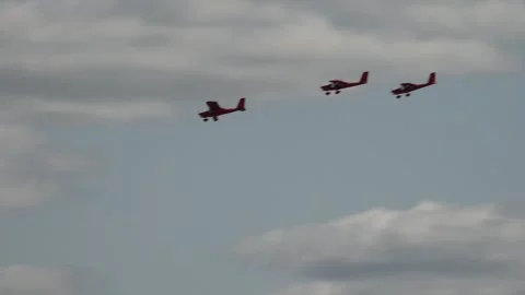 Private plane crash. A small plane during an aerobatic simulation. Video stock 243641989