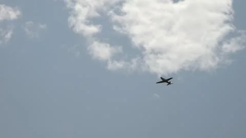 Private plane crash. A small plane during an aerobatic simulation. Stock Footage 243642001