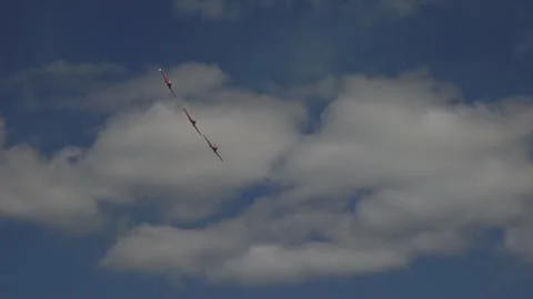 Private plane crash. A small plane during an aerobatic simulation. Video stock 243701173