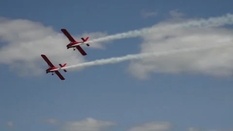Private plane crash. A small plane during an aerobatic simulation. Stock Footage 243701185