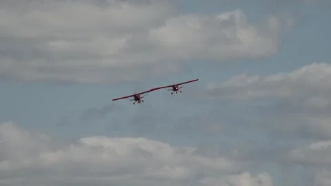 Private plane crash. A small plane during an aerobatic simulation. Video stock 243788357