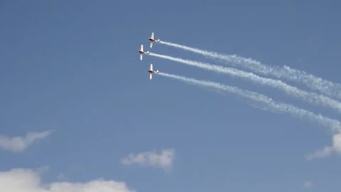 Private plane crash. A small plane during an aerobatic simulation. Video stock 243788359