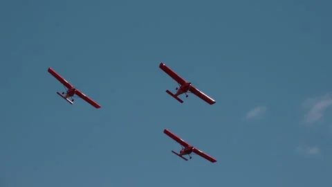 Private plane crash. A small plane during an aerobatic simulation. Video stock 243788363