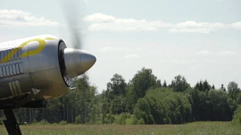Private plane crash. A small plane during an aerobatic simulation. Video stock 243816282