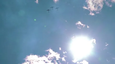 Private plane crash. A small plane during an aerobatic simulation. Video stock 243816976