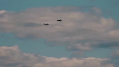 Private plane crash. A small plane during an aerobatic simulation. Video stock 243816982