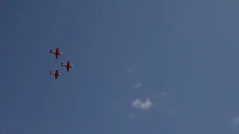 Private plane crash. A small plane during an aerobatic simulation. Video stock 243901882