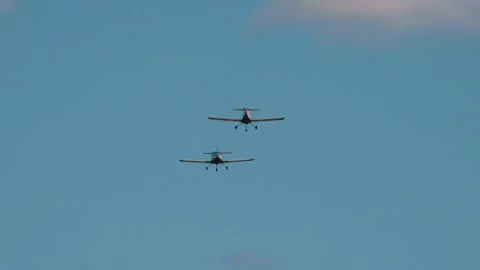 Private plane crash. A small plane during an aerobatic simulation. Video stock 243901914