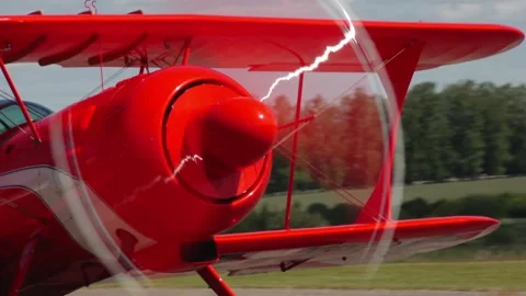 Private plane crash. A small plane during an aerobatic simulation. Video stock 243901969