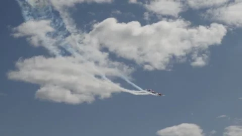 Private plane crash. A small plane during an aerobatic simulation. Video stock 243901990