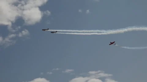 Private plane crash. A small plane during an aerobatic simulation. Video stock 243901997