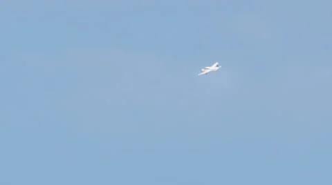 Private Plane Makes a Slight Bank Turn Stock Footage 60847421