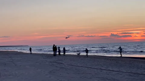 Private plane before at sunset Stock Footage 288369007
