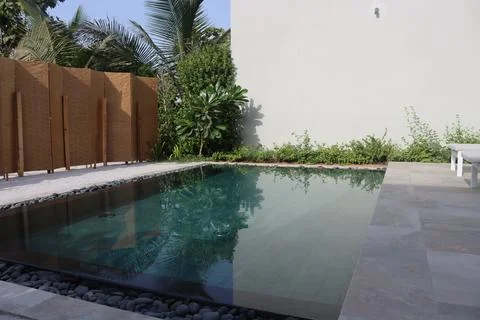 Private Pool in a Hotel Chalet Stock Photos