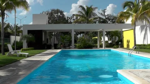 Private pool. pool open-air. Stock Footage 46694397