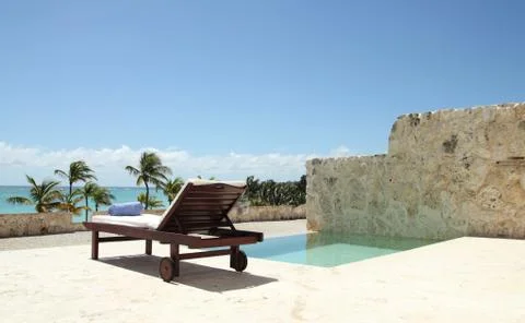 Private pool terrace Stock Photos