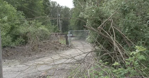 Private Property Fence Stock Footage 248241416