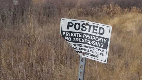 Private Property Sign Stock Footage 260981628