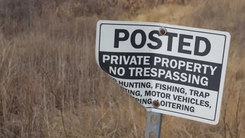 Private Property Sign Stock Footage 260981671
