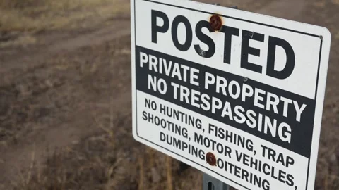 Private Property Sign Stock Footage 260981771