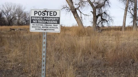 Private Property Sign Stock Footage 260981891