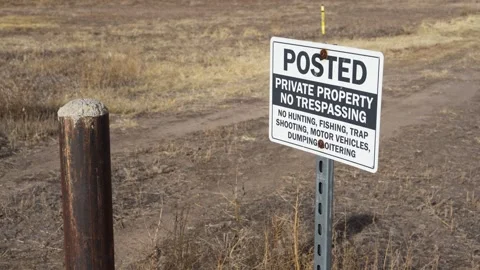 Private Property Sign Stock Footage 260981938