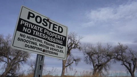 Private Property Sign Stock Footage 260981993