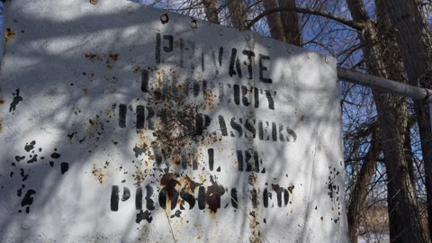 Private Property Sign Stock Footage 262126997