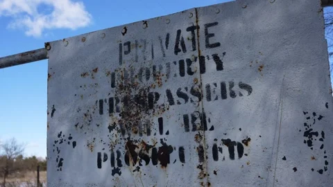 Private Property Sign Stock Footage 262127006