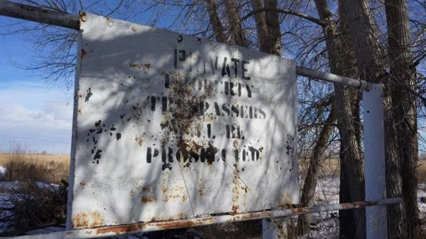 Private Property Sign Stock Footage 262127008