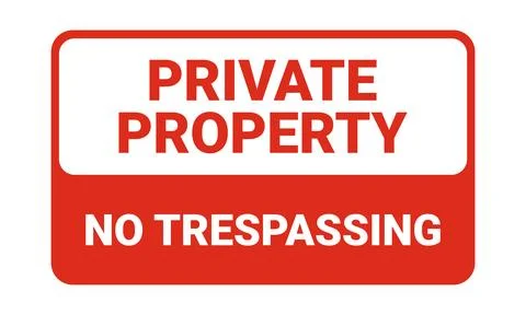 Private property sign isolate on white Stock Illustration