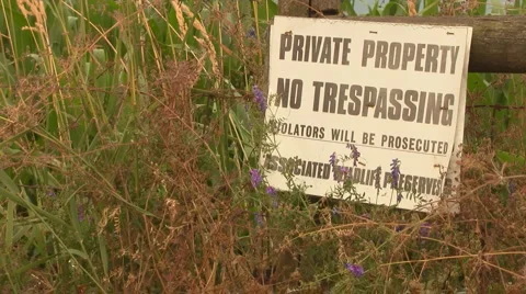 Private Property Violators will be Prosecuted Sign Stock Footage 991933