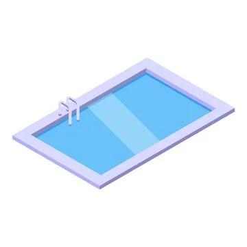 Private rectangular swimming pool with clear blue water inviting a refreshi.. Stock Illustration