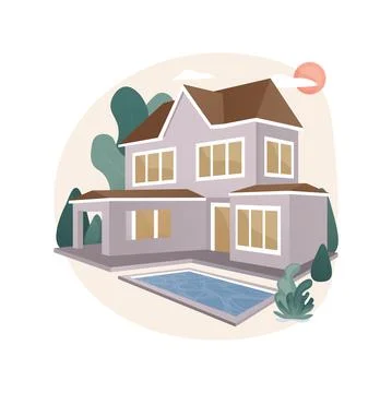 Private residence abstract concept vector illustration. Stock Illustration