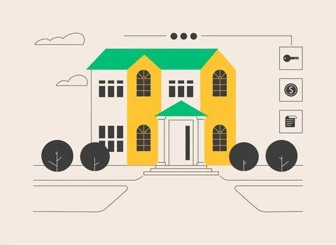 Private residence abstract concept vector illustration. Stock Illustration