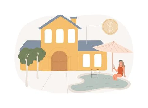 Private residence isolated concept vector illustration. Illustrazione stock