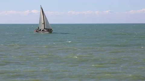 Private sailing yacht in action Stock Footage 108645997