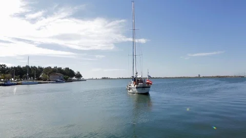 Private sailing yacht in action Stock Footage 108646341