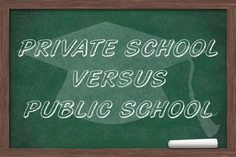 Private School versus Public School Illustrazione stock