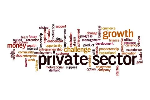 Private sector word cloud concept Stock Illustration