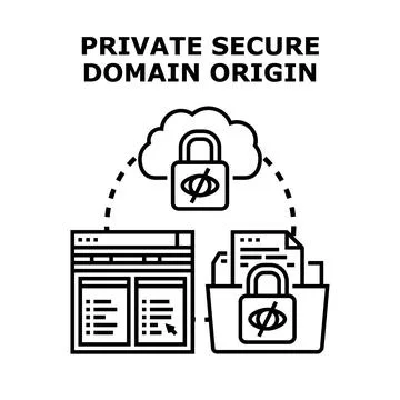 Private secure domain origin concept representing data Illustrazione stock