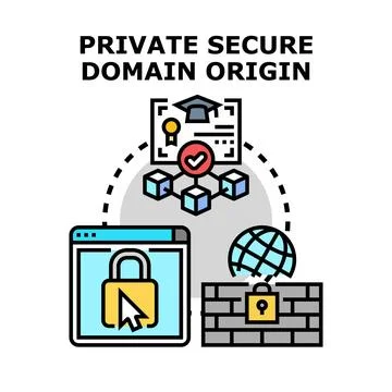 Private secure domain origin concept illustration 库存插图